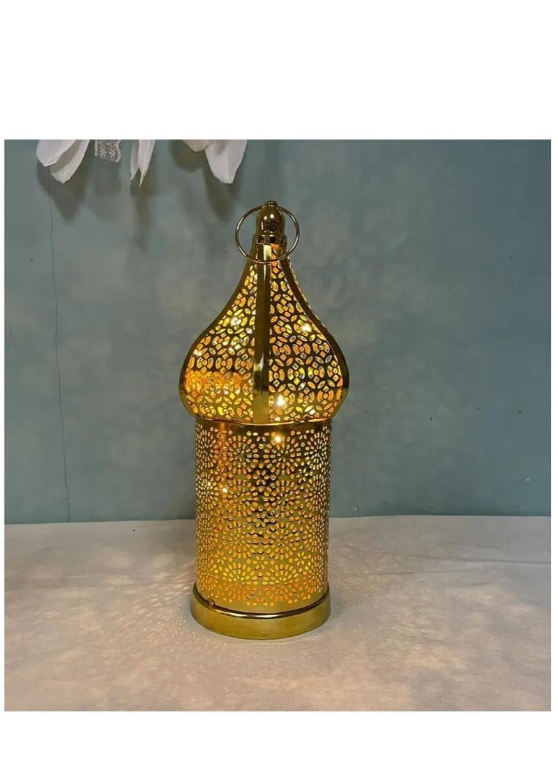 Y&D Ramadan Hollowed-out Led Lantern Iron Lantern Home Bedroom Living Room Decorative Lights - Image 2